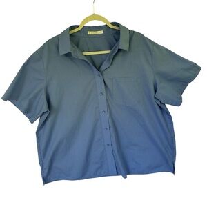 Foxcroft Blue Button-Up Shirt SIZE 20W Plus size